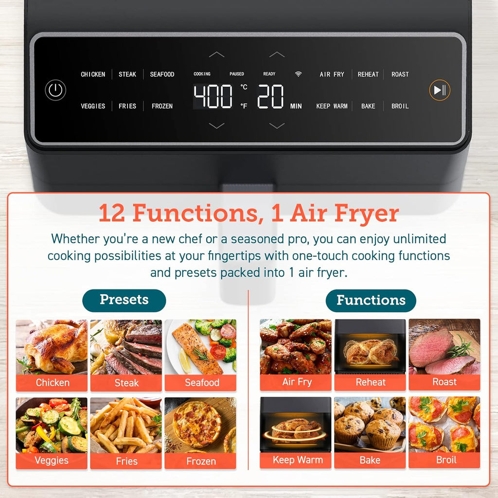 COSORI Air Fryer 6.8Qt Dual Blaze with 360 ThermoIQ Tech C677