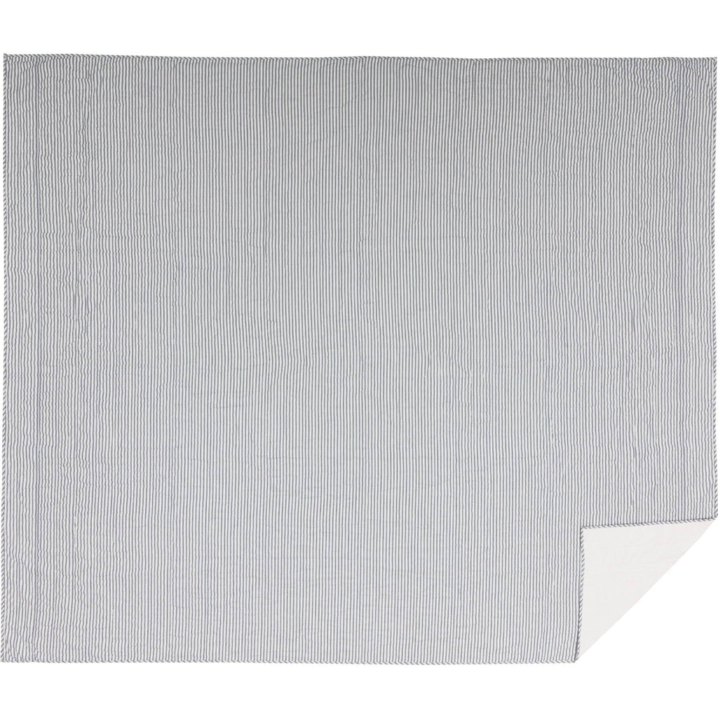 Sawyer Mill Blue Ticking Stripe Queen Quilt Coverlet L976166