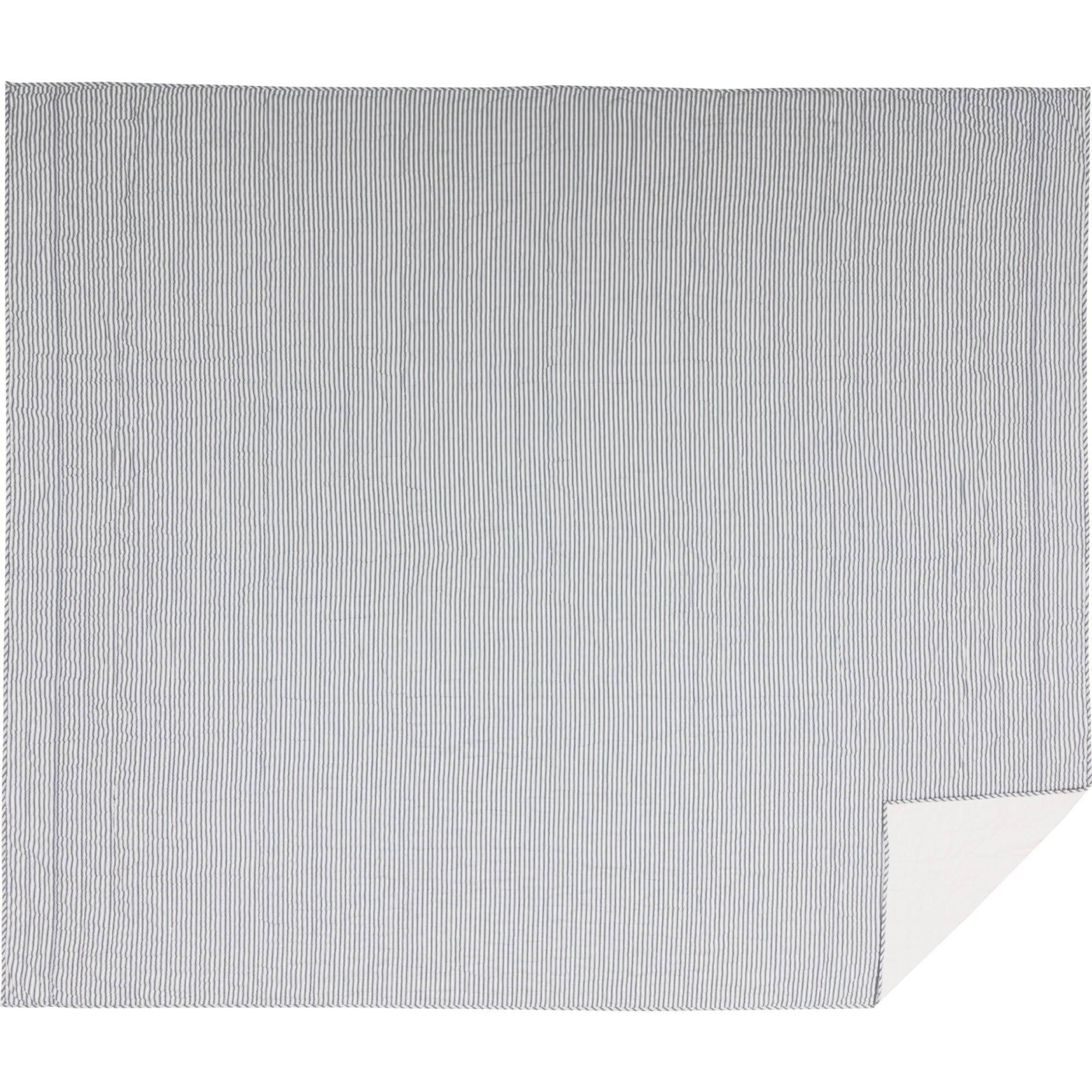 Sawyer Mill Blue Ticking Stripe Queen Quilt Coverlet L976166