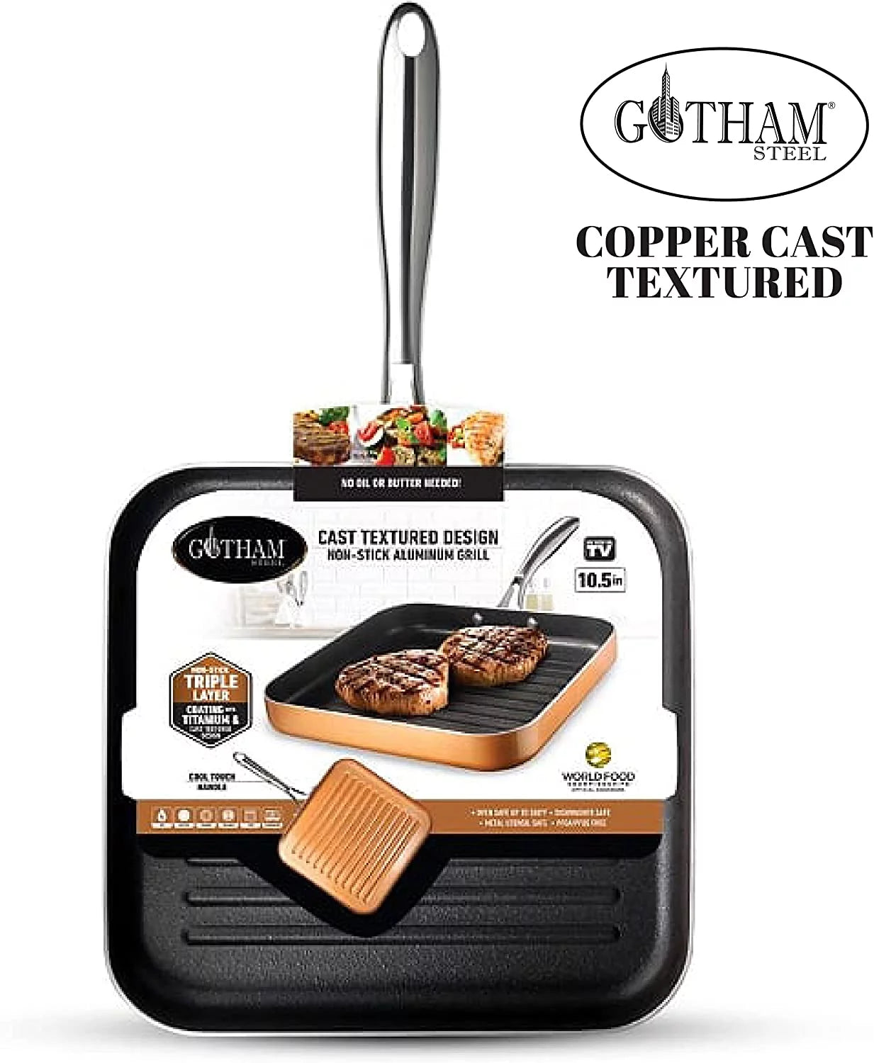 Gotham Steel Nonstick Grill Pan 10.5 Inch C831