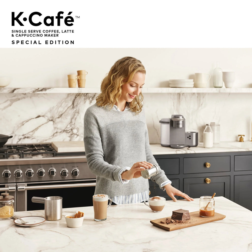 Keurig K-Cafe Special Edition Single Serve K-Cup Pod Coffee, Latte and Cappuccino Maker, Nickel N34174