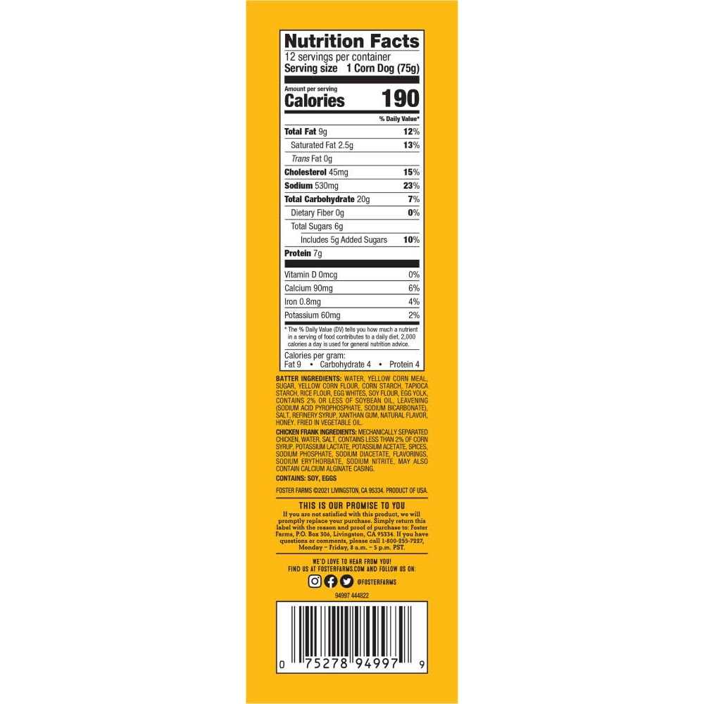 Foster Farms Corn Dogs Honey Crunchy Q131