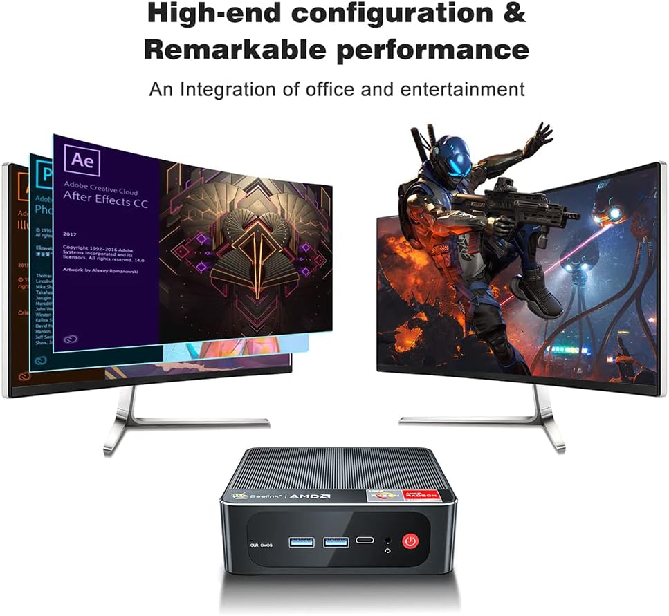 Beelink SER3 Mini PC AMD Ryzen 7 3750H Windows 11 Pro Desktop, 8GB RAM 256GB SSD O166567