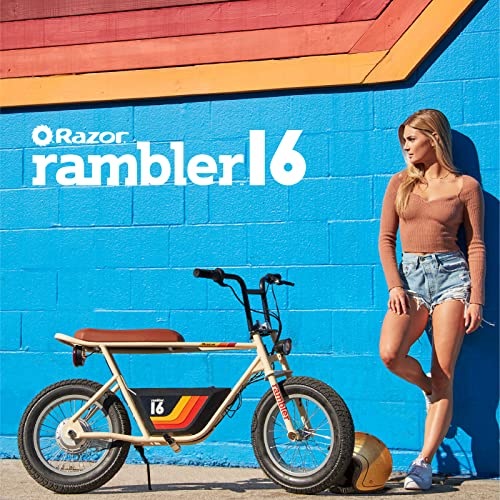 Razor Rambler 16 36V Electric Minibike with Retro Style, Retrospec Dakota Adult Helmet B115