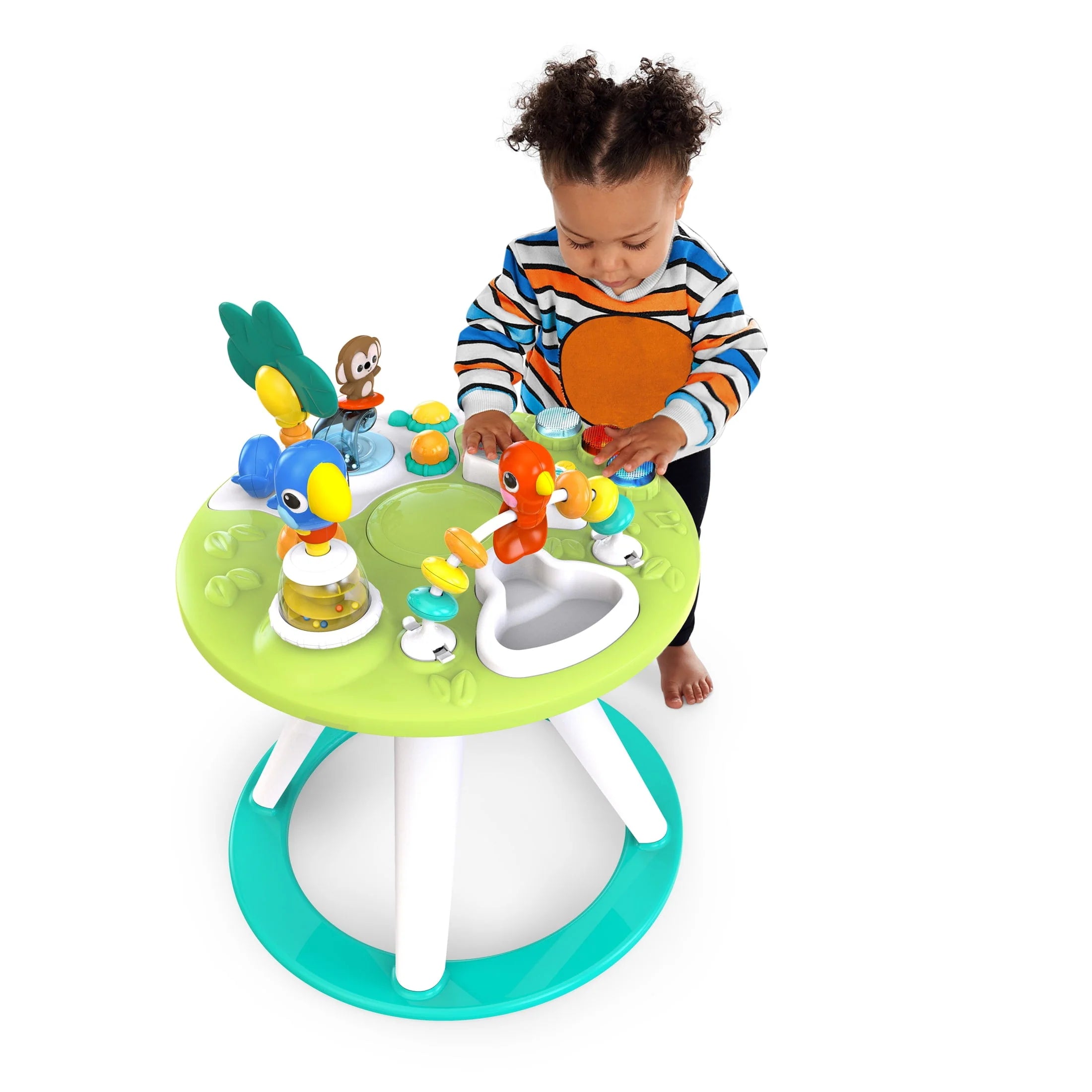 Bright Starts Around We Go 2-in-1 Baby Activity Center & Table, Tropic Coral J1927