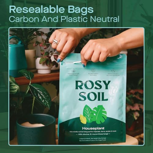 Rosy Soil Indoor Potting Mix for House Plants, Organic with Biochar, Peat Free, 8qt G818