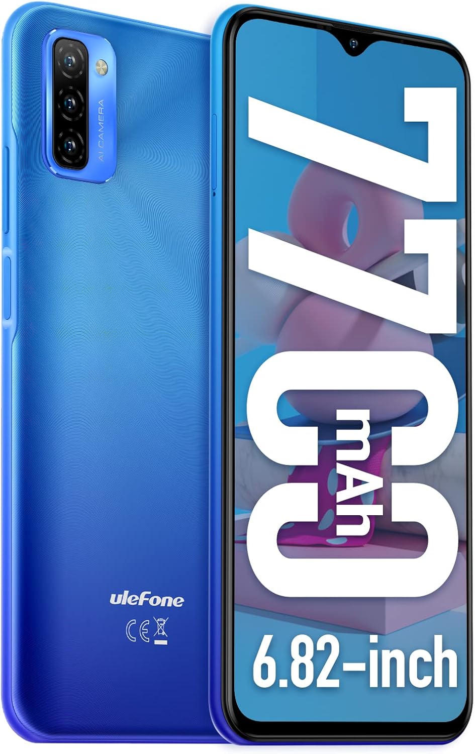 Ulefone Note 12P Unlocked Smartphone, Android 11, Triple Camera, 7700mAh, US Version - Red A54825