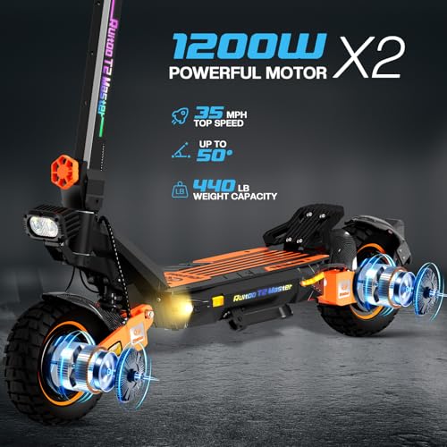 Ruitoo Electric Scooter 1000W Motor, Off Road Foldable E-Scooter for Adults H59744