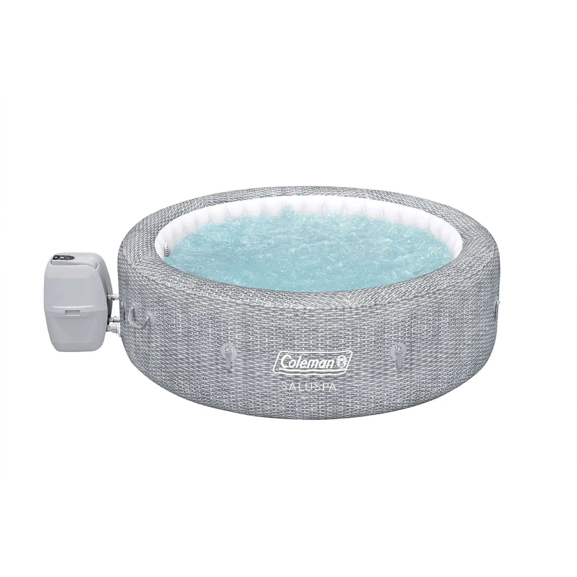 Coleman SaluSpa AirJet Inflatable Round Hot Tub, 60 Jets, Black D46266
