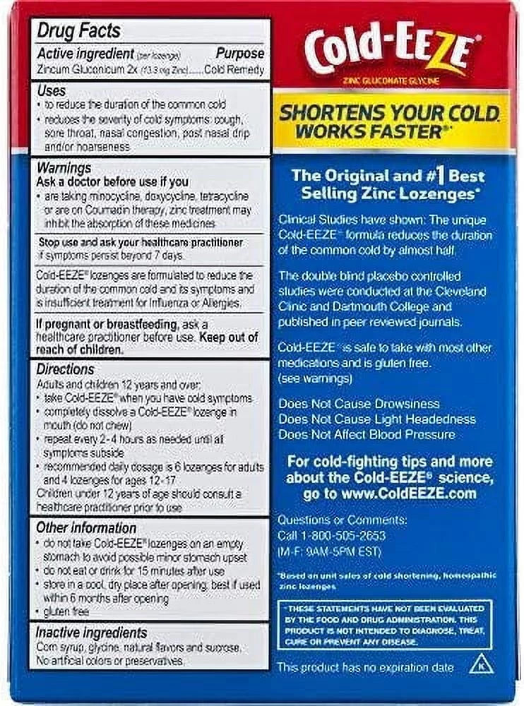 Cold-EEZE Cold Remedy Sugar Free Lozenges Wild Cherry 5 Pack P14820