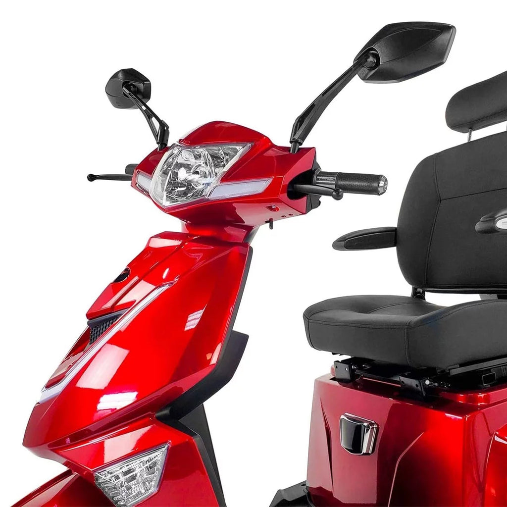 Veloce Long Range 3 Wheel Mobility Scooter, 300 lb Capacity, Red A48298