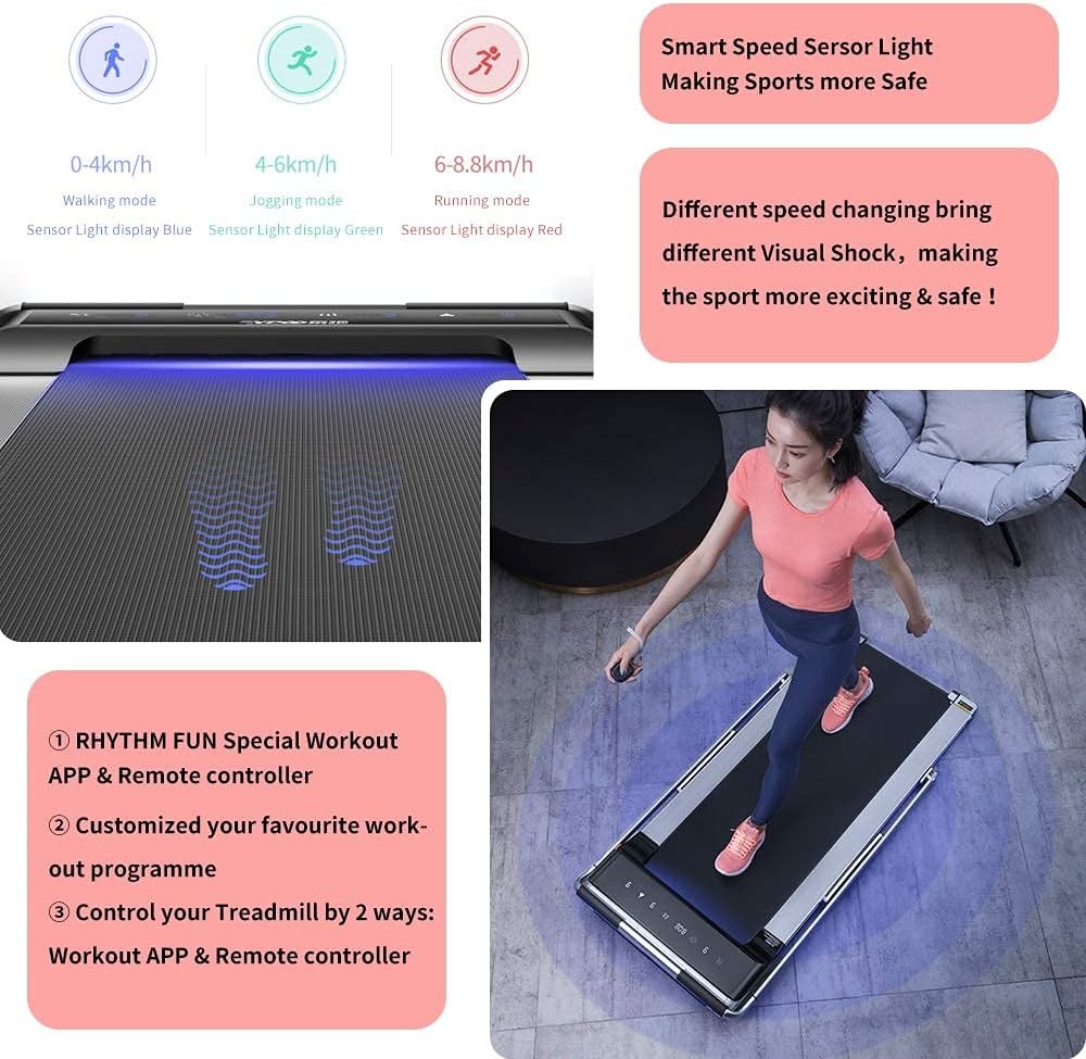 RHYTHM FUN 2-in-1 Folding Under Desk Treadmill with Remote F692