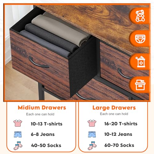 9 Drawer Dresser for Bedroom, Charcoal Black Fabric Storage Chest K84969