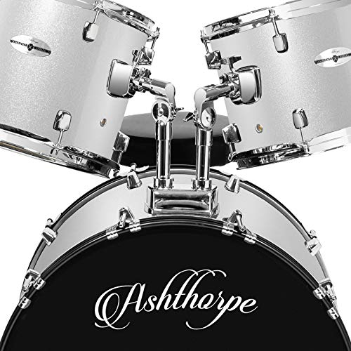 Ashthorpe 5-Piece Full Size Adult Drum Set with Remo Heads & Brass Cymbals M4400