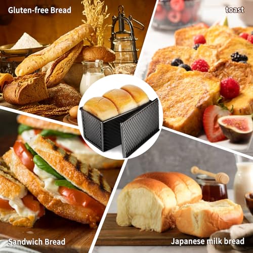 Cast Iron Bread Pan with Lid, 2LB Pullman Loaf Pan, Non-Stick, Dual Handle H7086