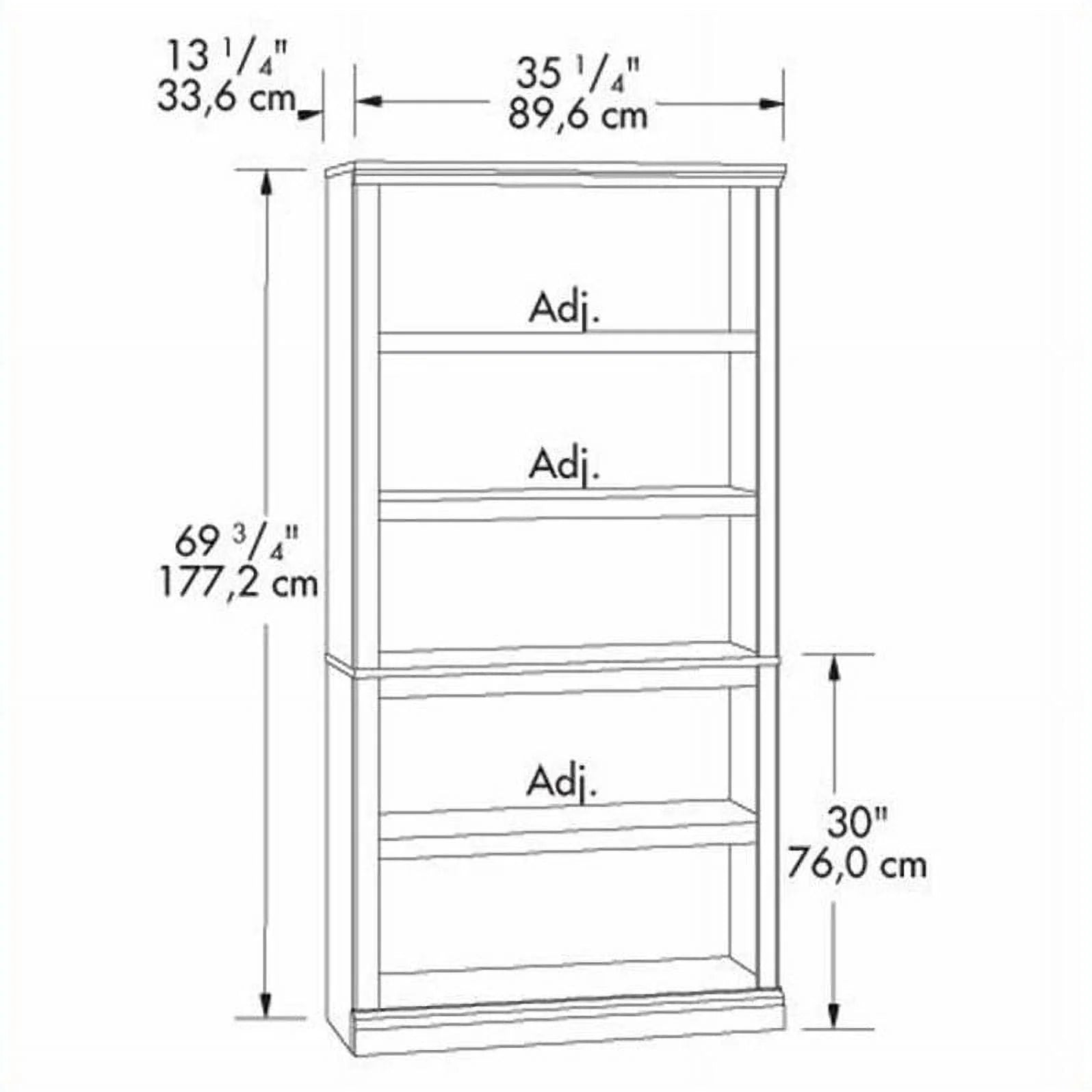 Sauder Select 5-Shelf Bookcase, Chalked Chestnut Finish O1929