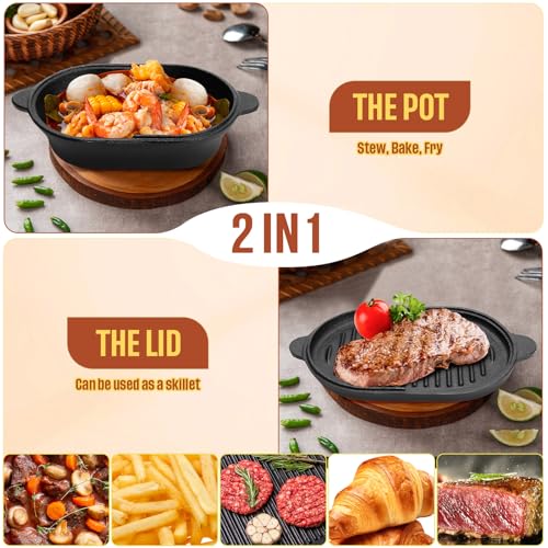 Cast Iron Dutch Oven for Bread Baking with Lid, Nonstick D570706
