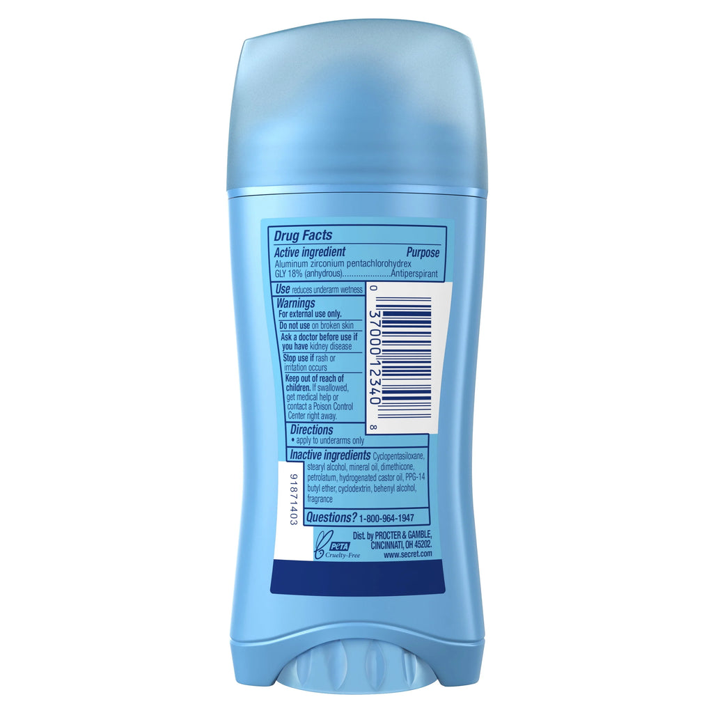 Secret Women's Invisible Solid Antiperspirant and Deodorant, Unscented, 2.6 oz G9303