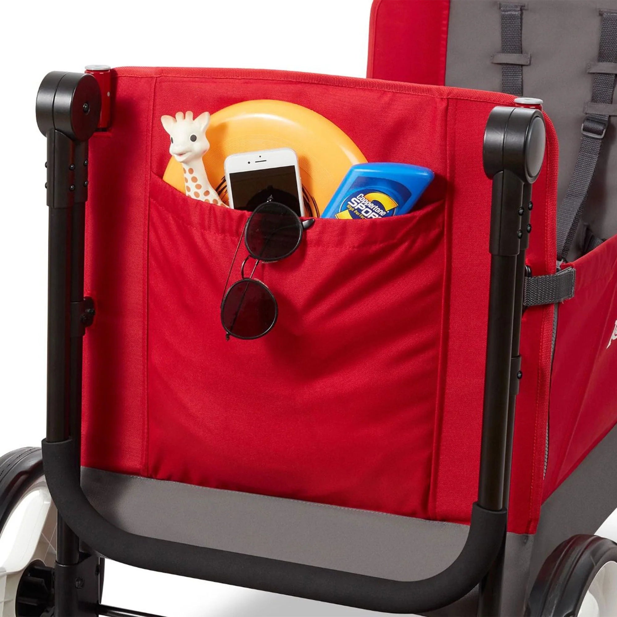 Radio Flyer Convertible Stroll N Wagon with Pull & Push Handle, Red/Black L75586