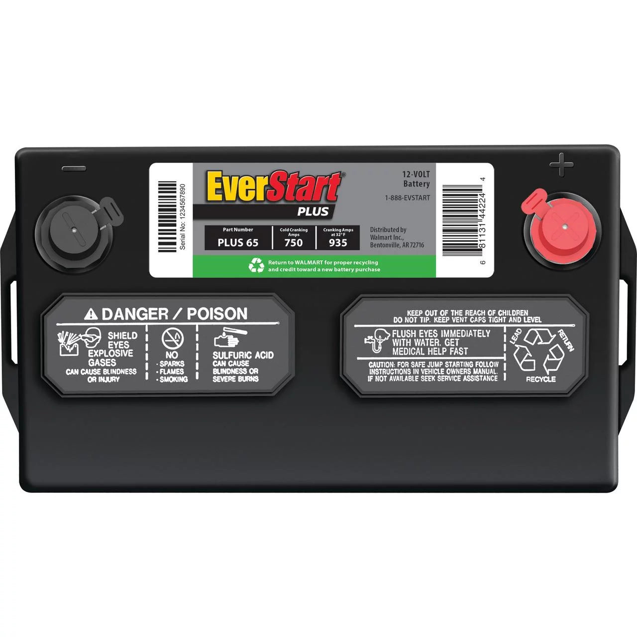 EverStart Plus Lead Acid Automotive Battery Group Size 65 12V 750 CCA U216835
