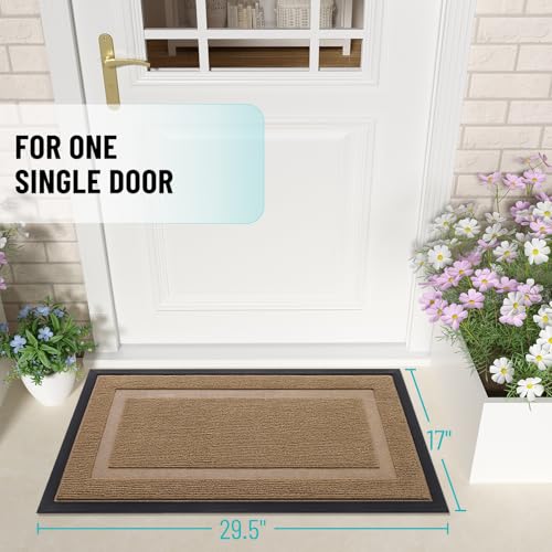 OLANLY Front Door Mat Indoor Outdoor Entrance, Waterproof, 36x24, Black P2970