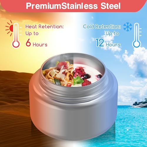Bento Box for Kids - Leak-Proof Lunch Box with Insulated Thermos Food Jar, Blue O585527