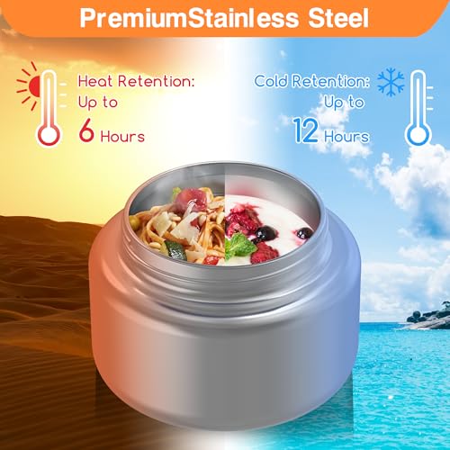 Bento Box for Kids - Leak-Proof Lunch Box with Insulated Thermos Food Jar, Blue O585527