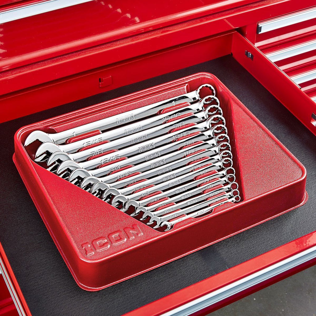 ICON Anti-Slip Grip Professional SAE Combination Wrench Set, 14-Piece U334