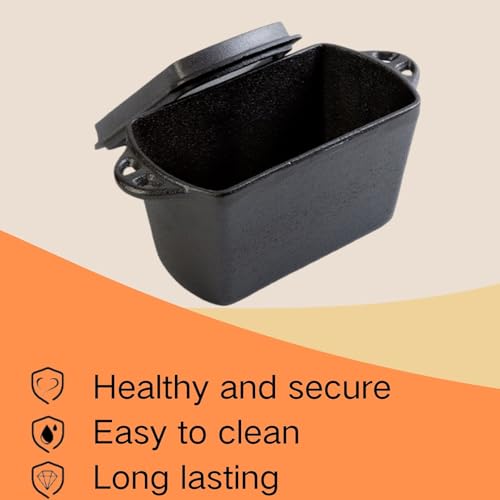 bangminda Cast Iron Bread Loaf Pan with Lid M383