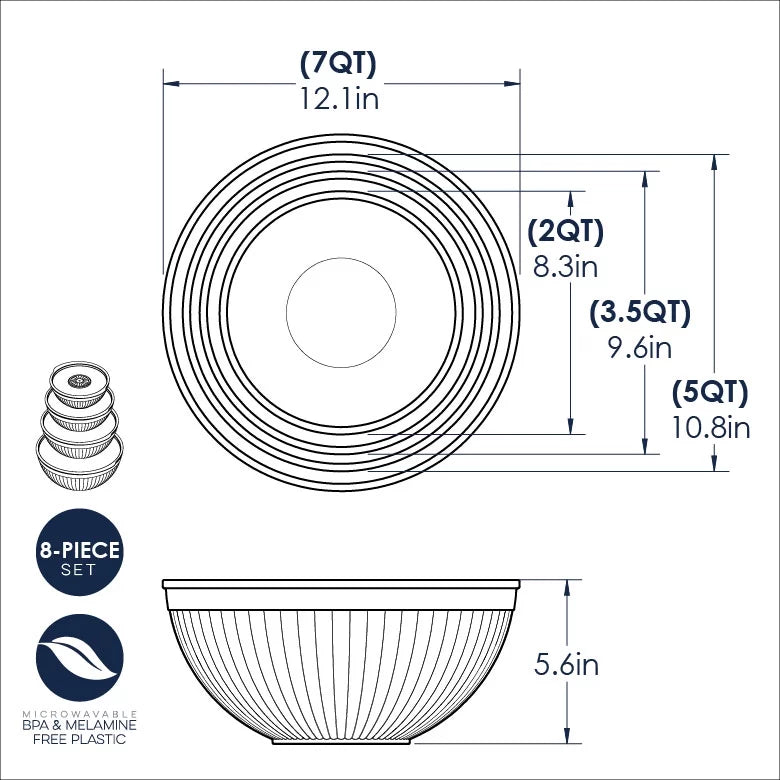Nordic Ware 8 Piece Covered Bowl Set Q153