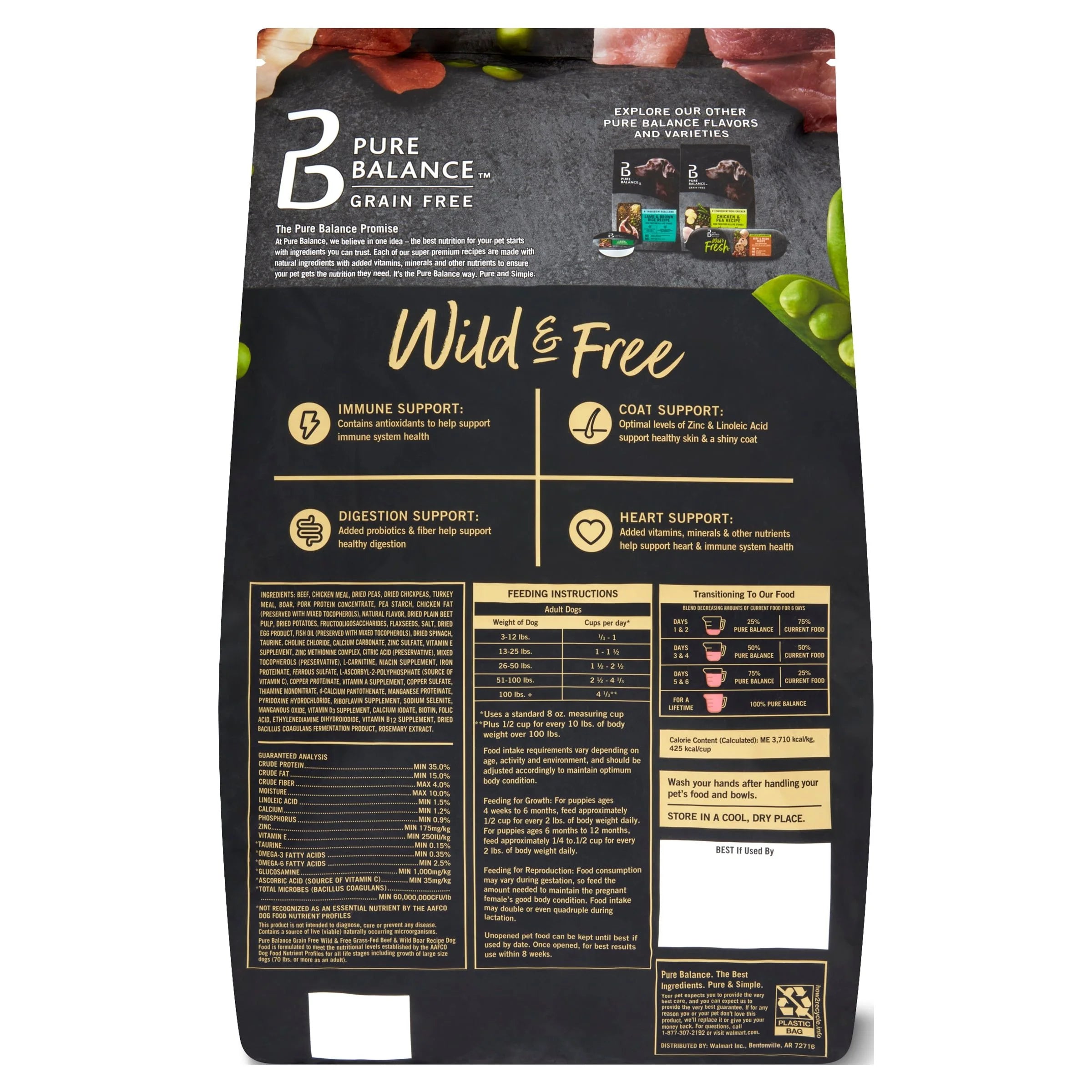Pure Balance Wild & Free Beef & Wild Boar Recipe Grain-Free Dry Dog Food, 24 lbs L20658