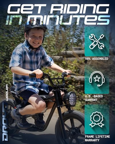 Droyd Weeler Electric Mini Bike for Kids, 200W Motor, 24V 8Ah Battery, Ages 6+ G9123