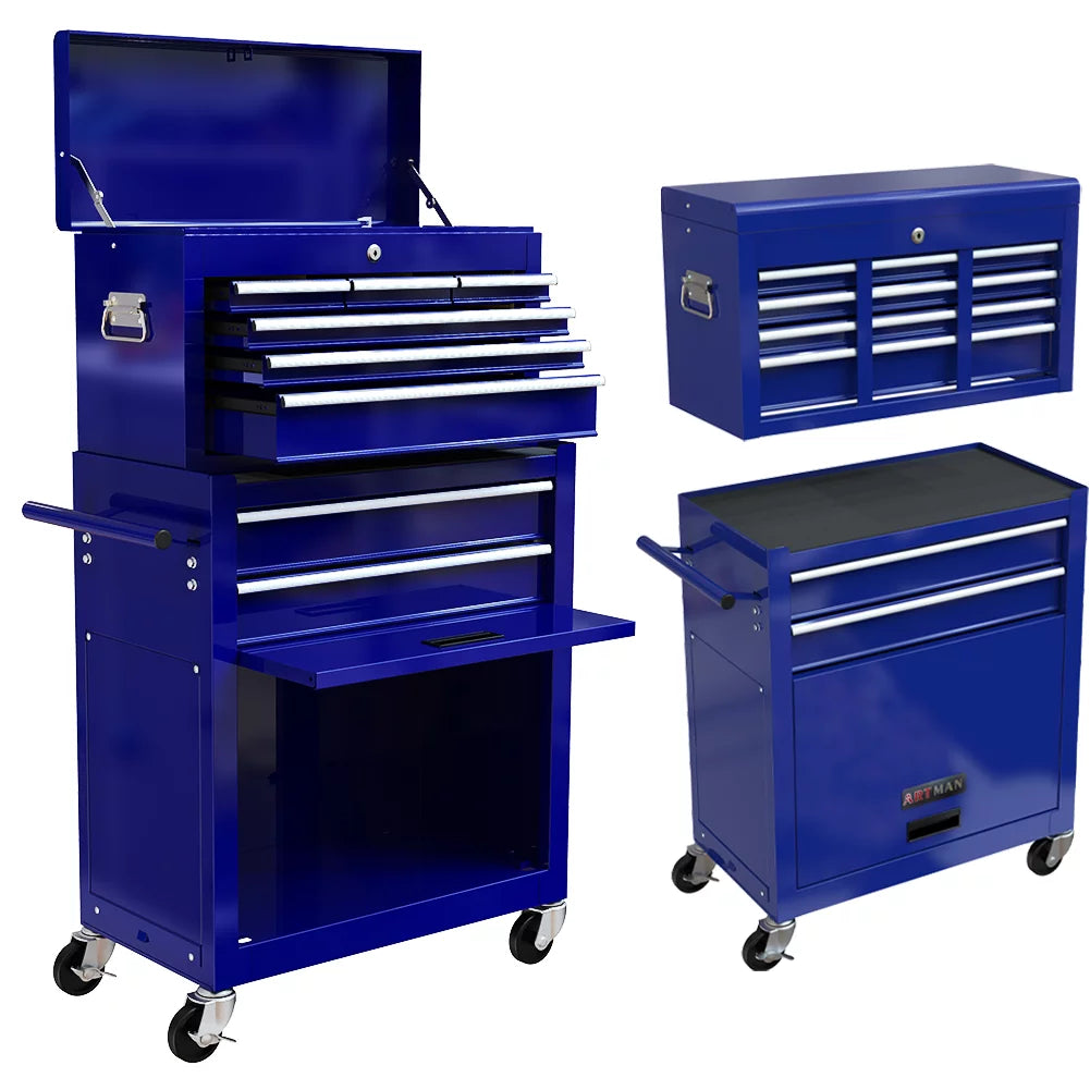 Blue 8-Drawer Rolling Tool Chest with Wheels and Lock Z60320