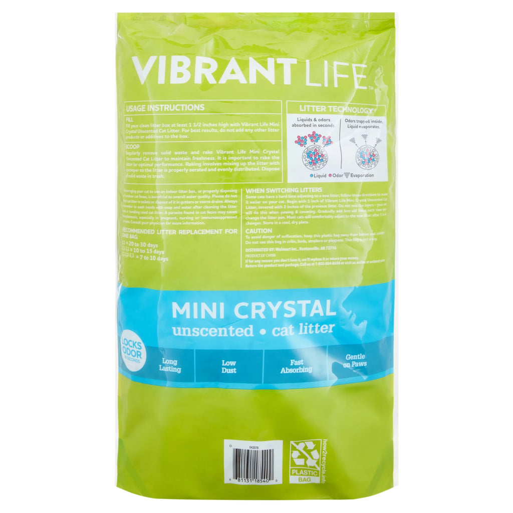 Vibrant Life Mini Crystal Unscented Cat Litter, 4 lb J349298