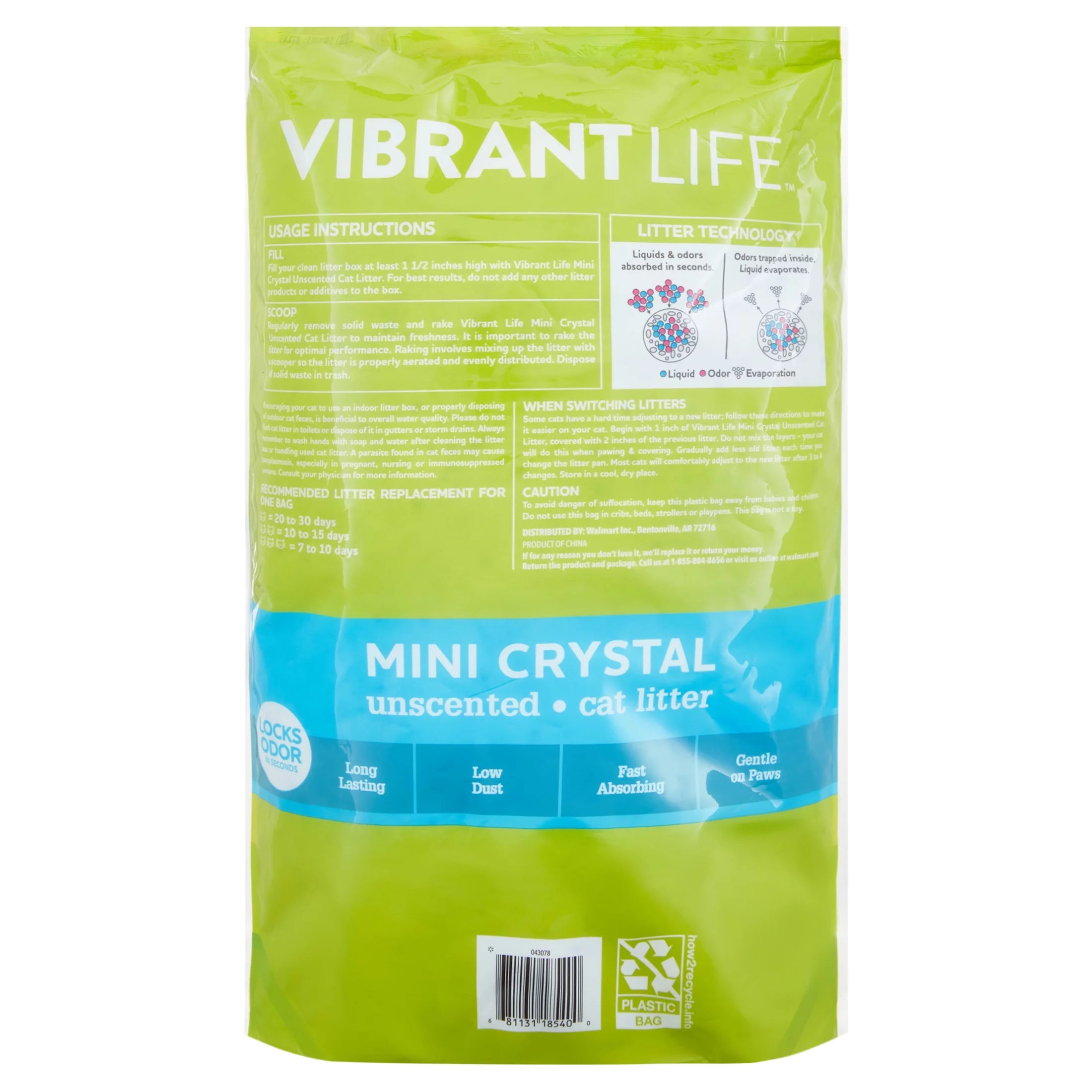 Vibrant Life Mini Crystal Unscented Cat Litter, 4 lb J349298