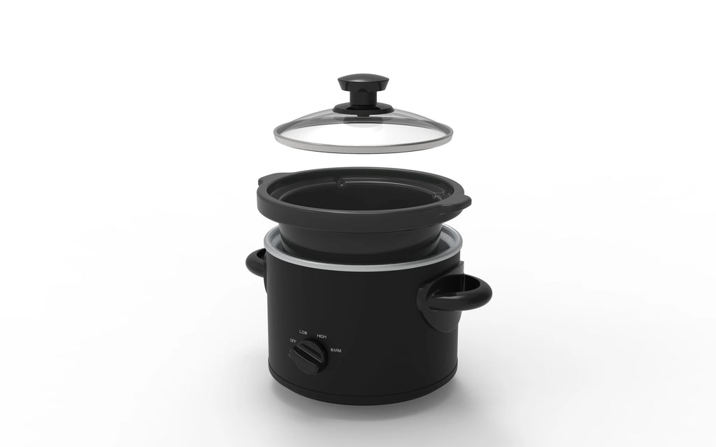 Mainstays 2 QT Slow Cooker, Matte Black, Removable Stoneware Pot C941