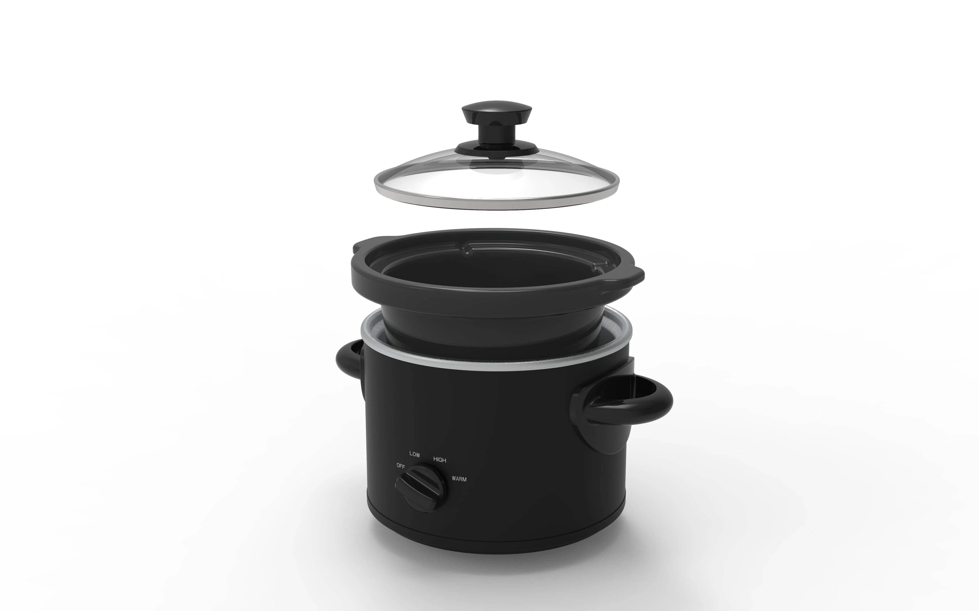 Mainstays 2 QT Slow Cooker, Matte Black, Removable Stoneware Pot C941