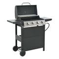 Stainless Steel 4-Burner Gas Grill with 34,200 BTU, Piezoelectric Ignition, and Porcelain-Enamel Cooking Grates