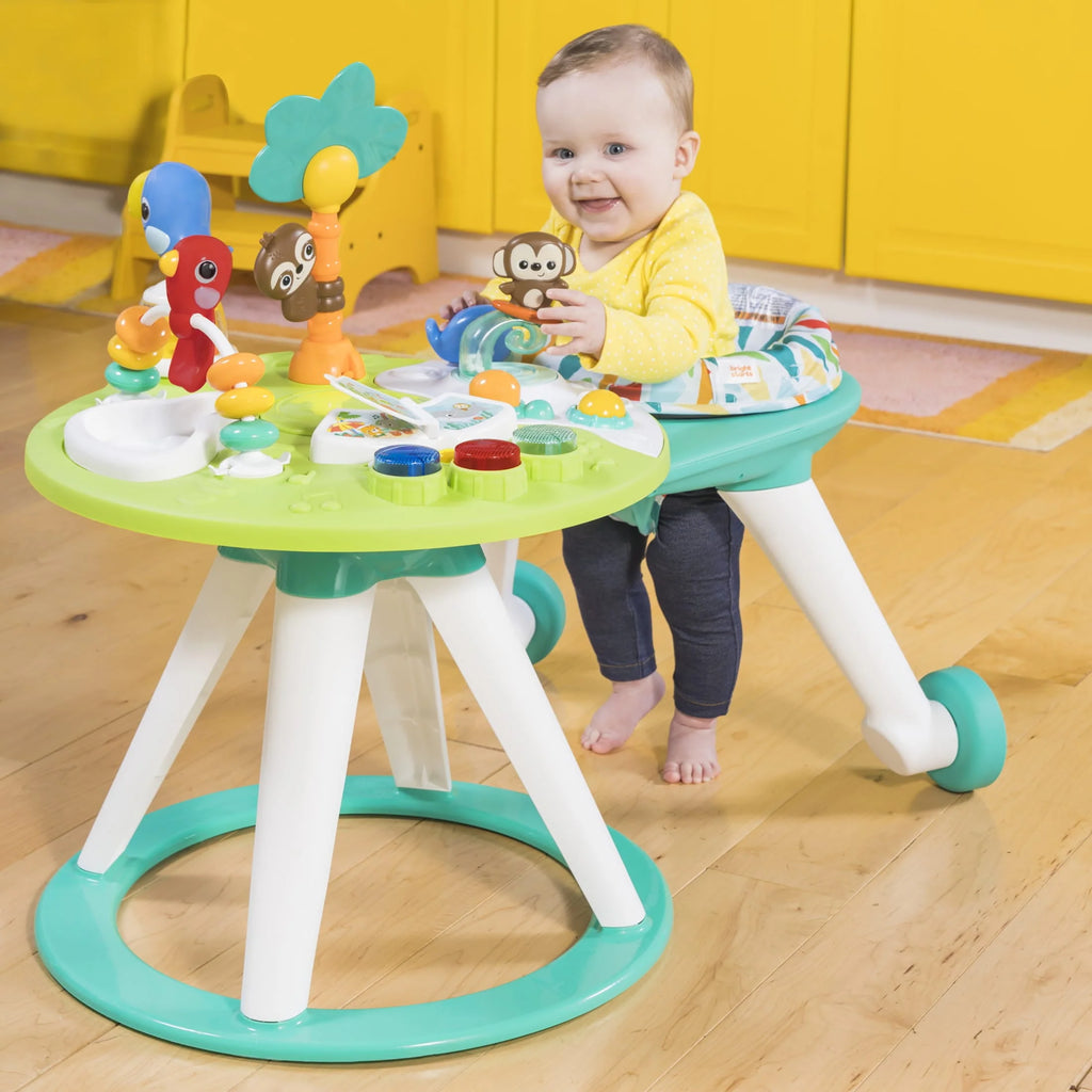 Bright Starts Around We Go 2-in-1 Baby Activity Center & Table, Tropic Coral J1927