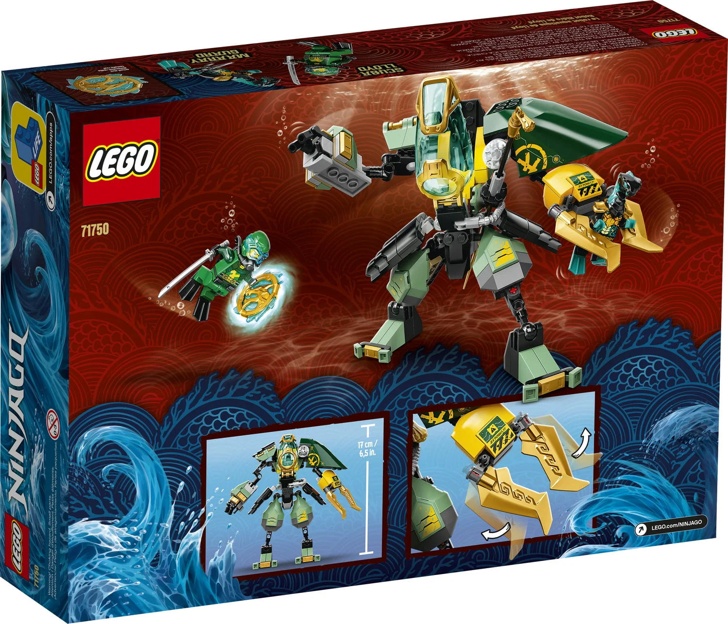 LEGO NINJAGO Lloyd's Hydro Mech 71750 Building Toy with Lloyd Minifigure, 228 Pieces Z7143