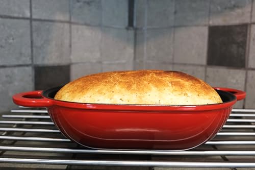 Cast Iron Bread Pan with Lid, Pre-Seasoned Loaf Pan U818