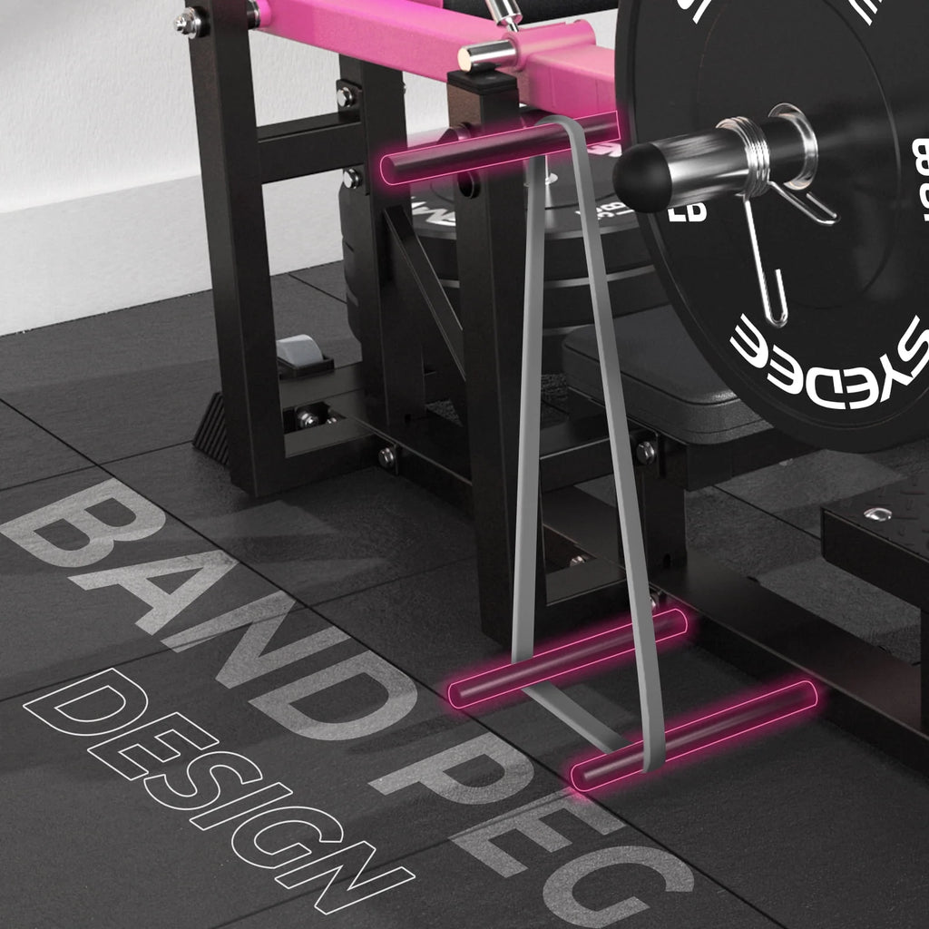 syedee Glute Bridge Machine, Heavy Duty Plate-Loaded Hip Thrust, Red J397479