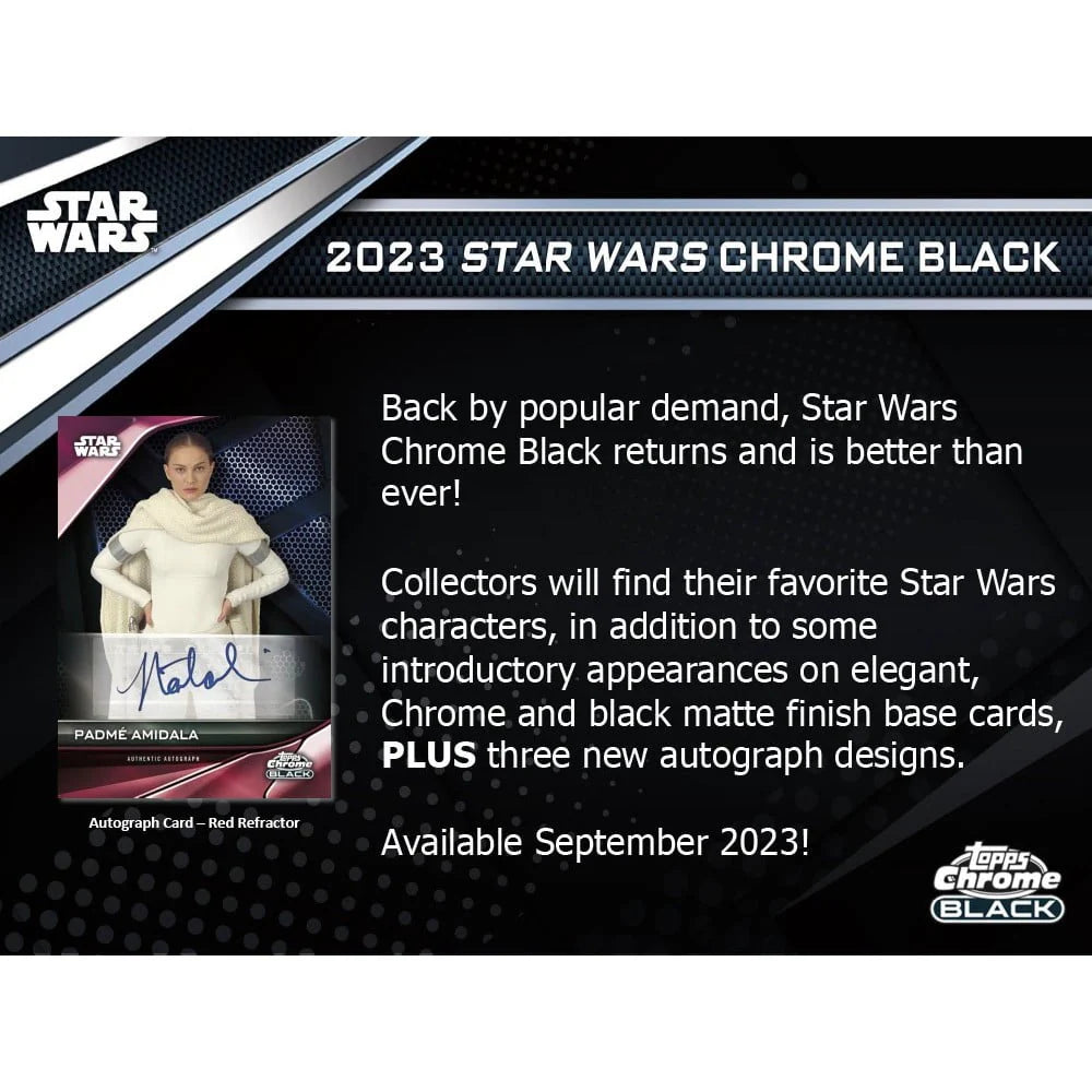 Star Wars 2023 Topps Chrome Black Trading Card Hobby Box T56460