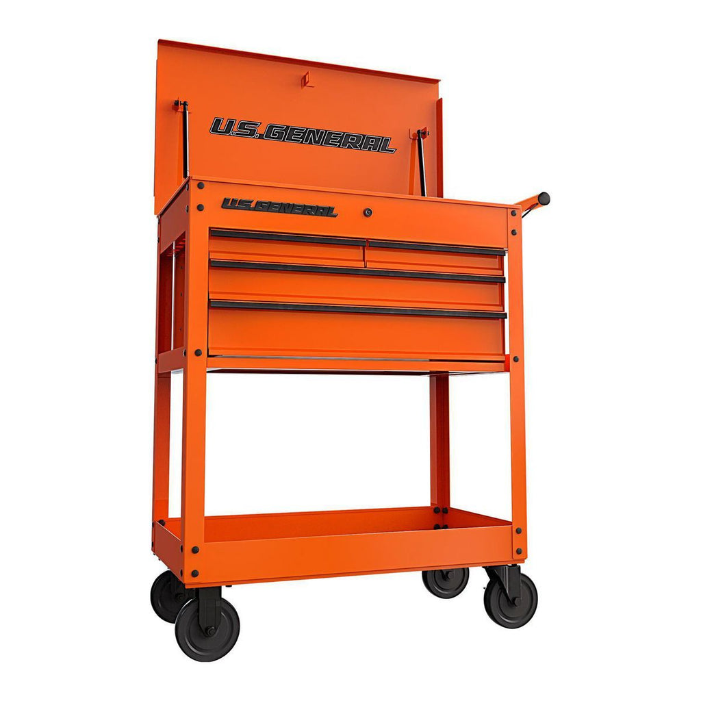 U.S. GENERAL 30 in. 4-Drawer Tech Cart, Red Y546116