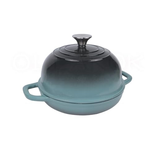 Enameled Cast Iron Dutch Oven with Lid for Bread Baking, 5 qt Cyan I339101