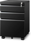 DEVAISE 3 Drawer Mobile File Cabinet Under Desk, Fully Assembled Except Casters, Letter/Legal Size, White