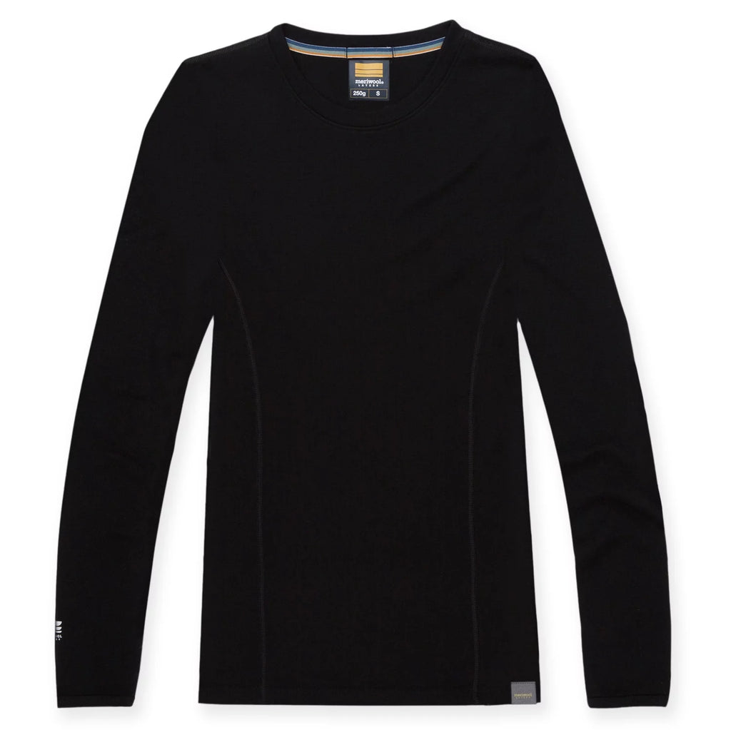 MERIWOOL Women's Merino Wool Midweight Baselayer Crew - Black - XS C399101
