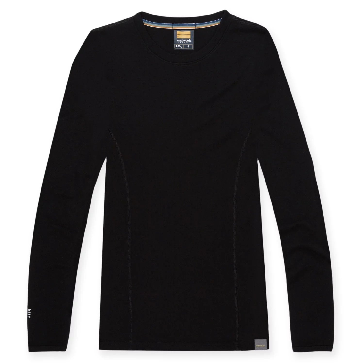 MERIWOOL Women's Merino Wool Midweight Baselayer Crew - Black - XS C399101