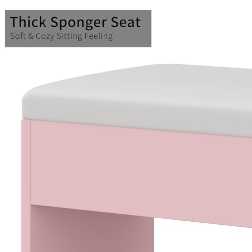 White Vanity Desk with Mirror, Lights, Charging Station and Chair C61521