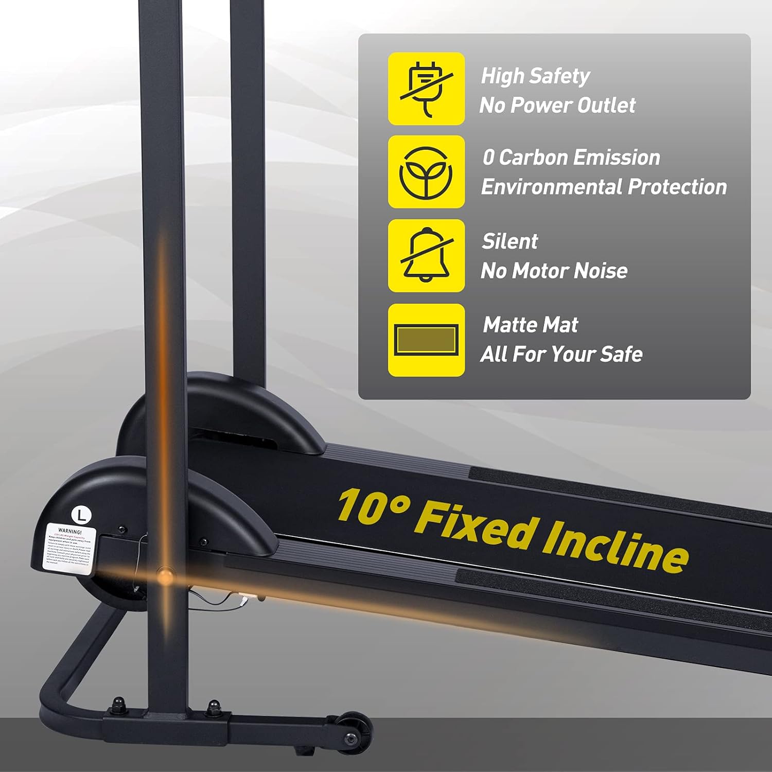 kotia Manual Treadmill Non Electric with 10° Incline Foldable for Home F3674